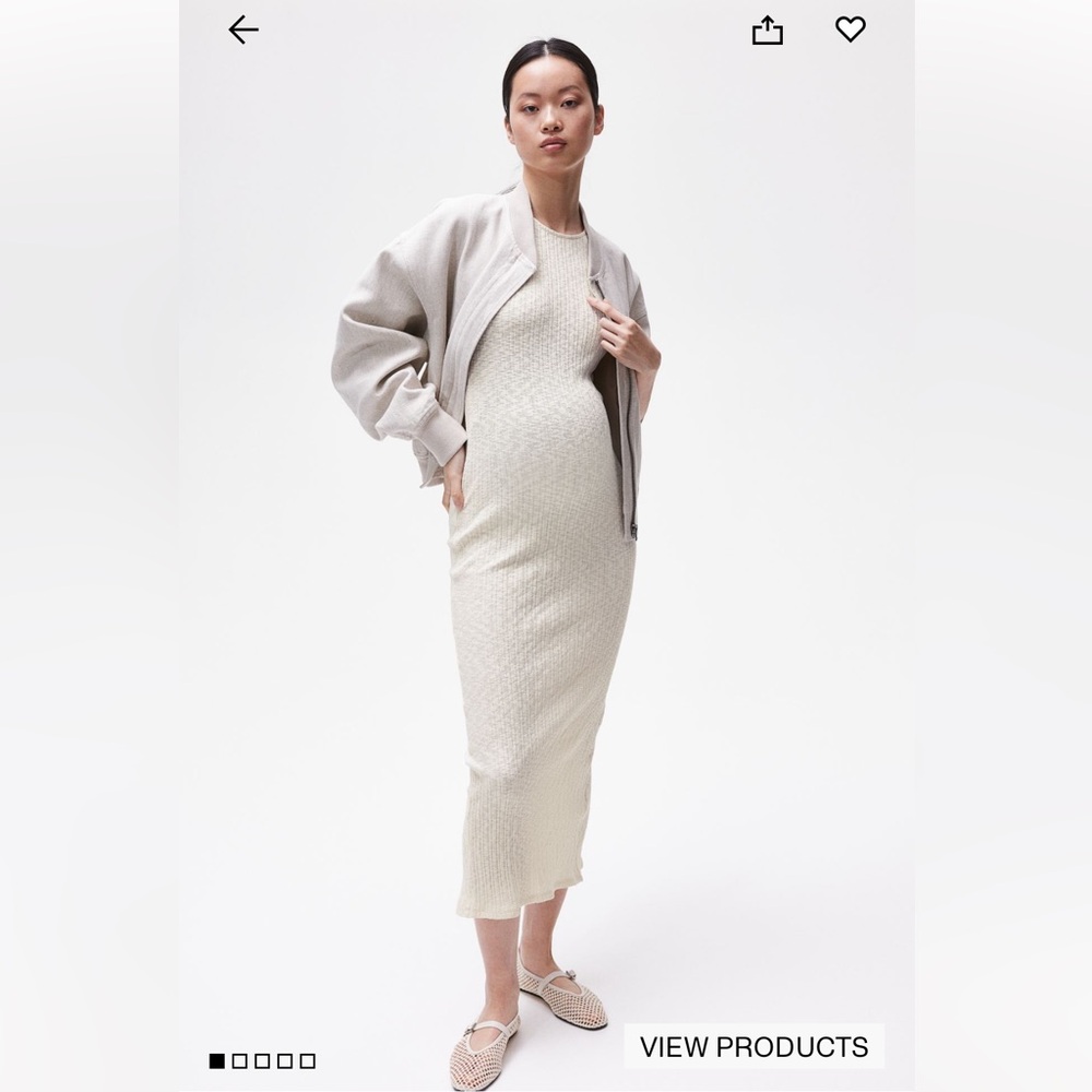 H&M MAMA RIBBED JERSEY DRESS
